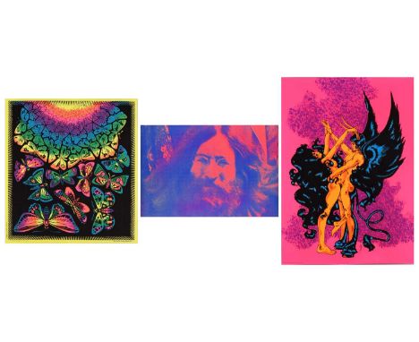 Three late 1960s / early 1970s black light posters, comprising Devils Disciples #353, designed by Michel Art, 87 cm x 62 cm, 
