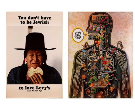 An original 1967 large advertising poster for Levy's Real Jewish Rye, 'You Don't Have to be Jewish', Howard Zieff (photograph