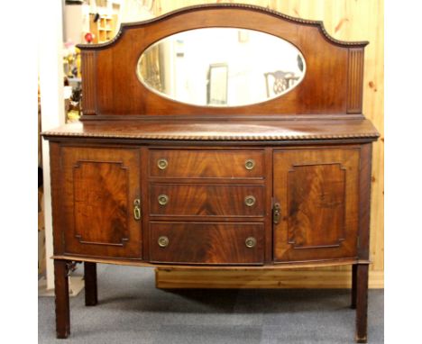 A 1920's mahogany mirror backed sideboard, W. 151cm, H. 157cm.
