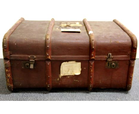 A vintage cabin trunk.