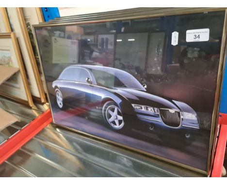 A set of five classic car prints from the Ford Calendar Collection and a 1989 Ford calendar. 