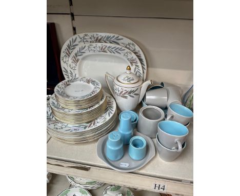 Approx. 24 piece Minton "Avondale" dinner ware together with approx. 26 piece 2 tone poole pottery tea ware. 