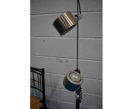 A vintage chrome standard lamp with dual spot fittings