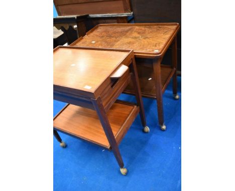 Two vintage tea trolleys