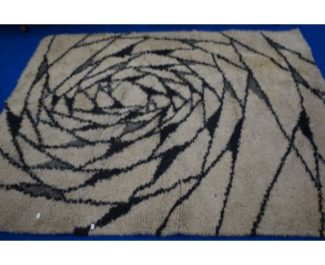 A vintage shag pile rug, approx. 210 x 175cm