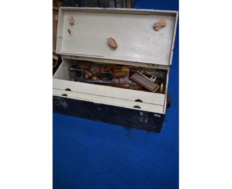 A vintage tool chest and contents