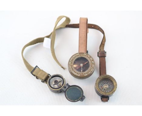 James Sinclair of Haymarket Brass travelling compass, Military Issue AGI Ltd Compass B/123 &amp; US Army Engineers compass 