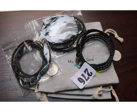 3 Love and Soul Silver Bracelets 