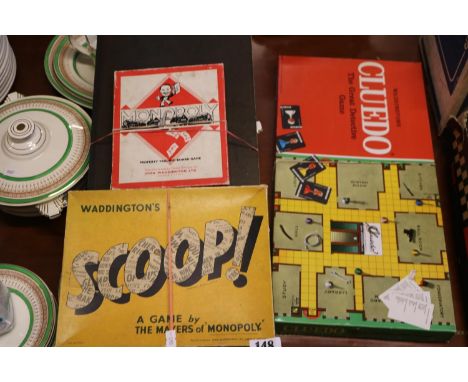 Vintage Cluedo, Waddingtons Scoop! and Monopoly 