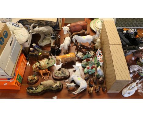 Large collection of Beswick, Border Fine Arts and other ceramics inc. Herford Bull, Highland Bull, Lladro Elephant group, Pai