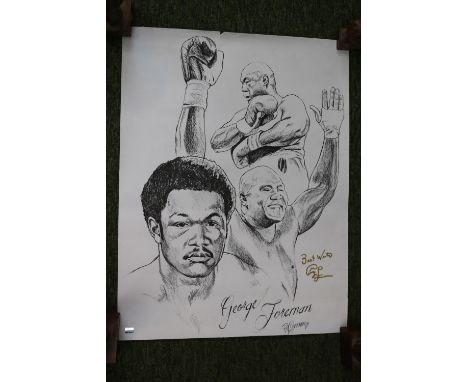 George Foreman by R Carson 18 x 24 with COA 801476 by Nick Khan of 5th King Memorabilia 