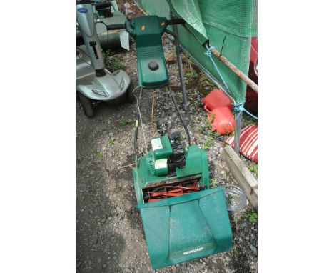 A QUALCAST SUFFOLK PUNCH 35S PETROL CYLINDER LAWNMOWER (condition:-engine turns)