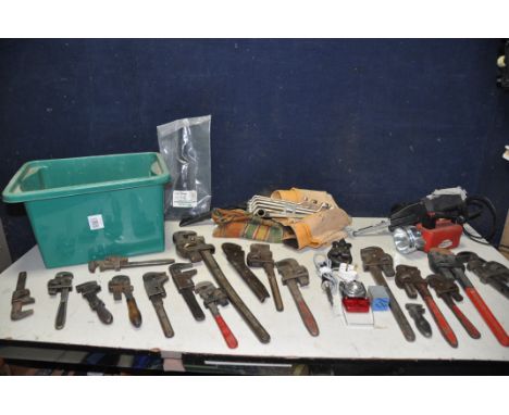 A COLLECTION OF STILLSONS to include Gordon and Drop Forged a total of eighteen adjustable spanners ranging from 10   to 22  