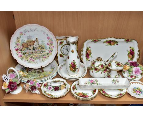 A COLLECTION OF ROYAL ALBERT 'OLD COUNTRY ROSES' AND OTHER ROYAL ALBERT GIFTWARE, including a set of four Cottage Garden Year