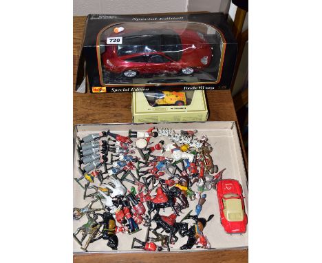 A QUANTITY OF ASSORTED HOLLOWCAST FIGURES, Britains, John Hill &amp; Co. and others, playworn condition with paint loss, dama