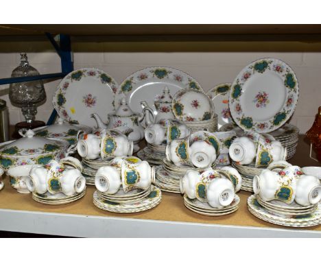 A ONE HUNDRED AND TWENTY PIECE ROYAL ALBERT BERKELEY DINNER SERVICE, comprising two tureens, a meat plate, three twin handled