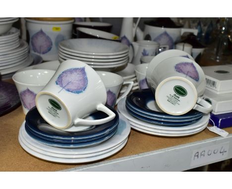 A PORTMEIRION 'DUSK BY JO GORMAN' PATTERN DINNER SERVICE, comprising a boxed sets of four and six placemats, boxed sets of fo