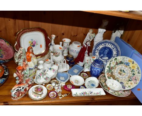A GROUP OF CERAMICS, to include a Royal Worcester figurine of HM The Queen, produced 'in celebration of The Queen's 80th birt