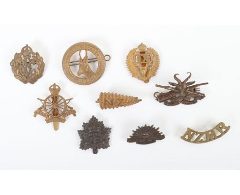 British and Commonwealth Badges: Consisting of Army Cyclist Corps cap badge, RFC cap badge, 29th C.E.F cap badge, Australian 