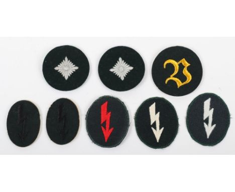 8x Original WW2 German Army Trade / Rank Insignia: Including signals blitz, rank badge and trade / proficiency. All original 