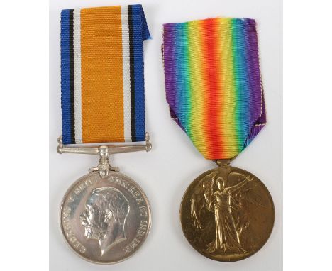 Great War Medals Durham Light Infantry, British War and Victory medal, “6135 PTE. R. S. GREENWOOD DURH. L.I”. Also numbered a