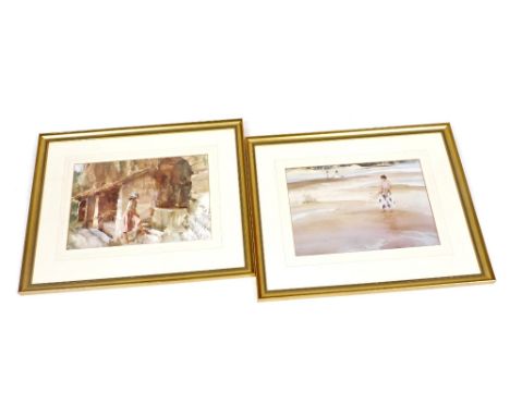 After William Russell Flint. Jemima in Anglesey, print, 27.5cm x 40cm, and Wishing Well, print, 27.5cm x 40cm. (2)