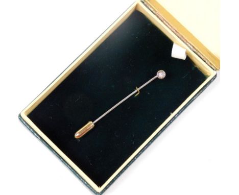 An 18ct white gold and diamond stick pin, 1.2g.