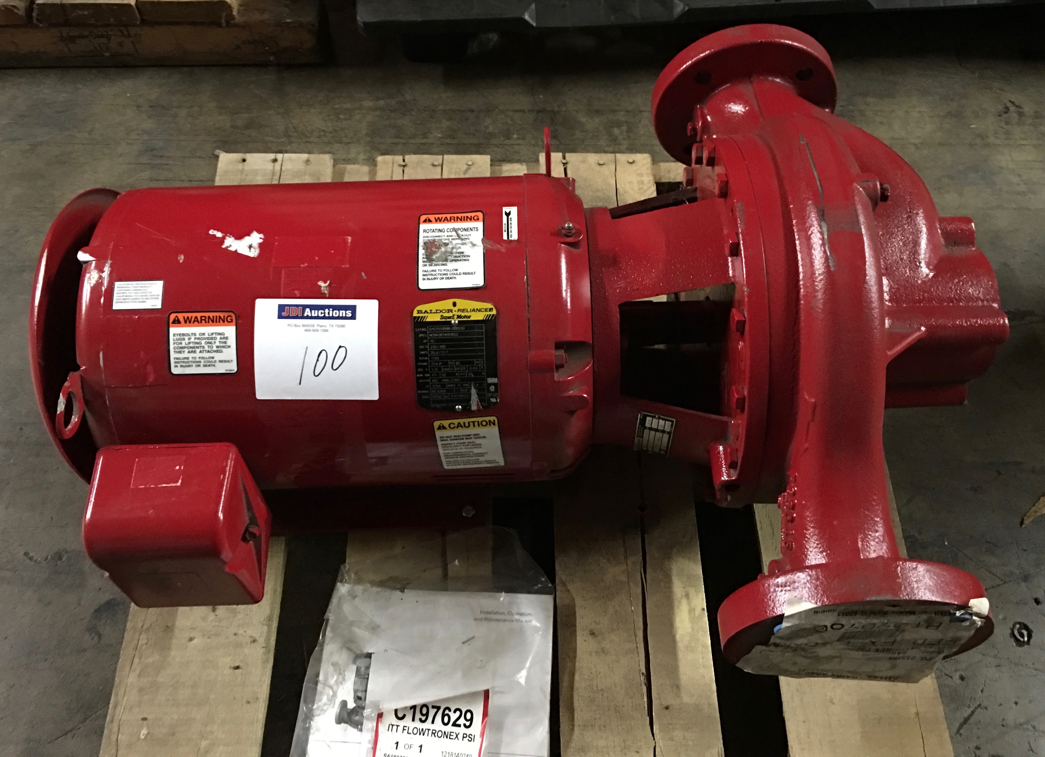 Xylem Bell & Gossett 80 Series BF Fire Water Pump & Motor, 15 HP, 1800