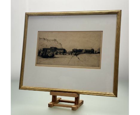 Sir David Young Cameron, ARSA RSW RA RSA (Scottish 1865 - 1945), The Royal Scottish Academy Edinburgh 1916, etching on paper,