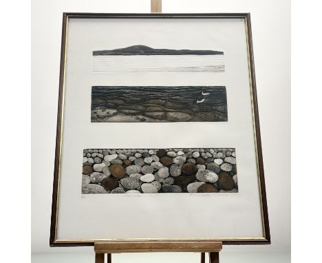 Elizabeth Morris R.A (British Contemporary), Seascape I, II, III, aquatint etching 37/50, signed and titled in pencil bellow,