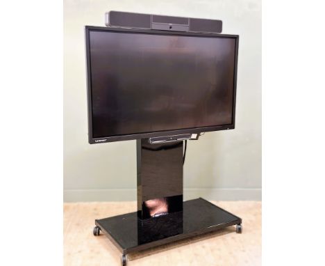Glenmorangie: a Clevertouch interactive LED display/television, on adjustable stand, with speaker system to top (screen: 65")