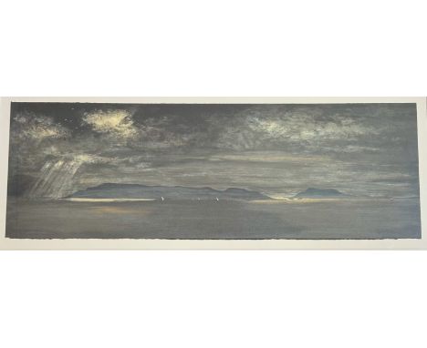 Frances Walker CBE RSA RSW (Scottish 1930-), Ferry Crossing The Sound, silkscreen print, stamped to bottom left, framed. (33c