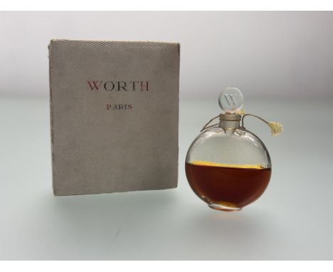 A vintage Worth of Paris boxed Sans Adieu  bottle of perfume: h 8cm 