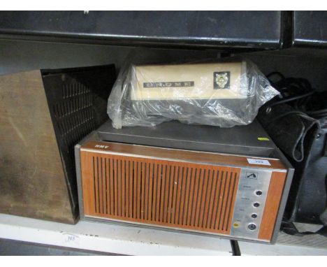 A GEC radio, together with an HMV record player etc