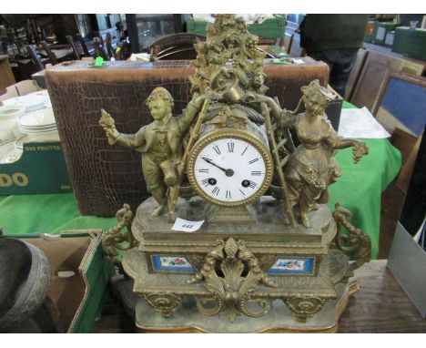 A continental style gilt mantle clock