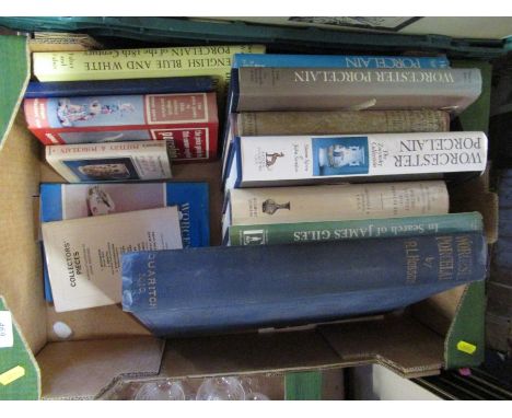A box of reference books for porcelain, Royal Worcester etc