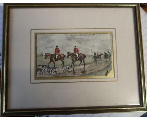 O.J.H, colour print, Weary Home Wards we Return, hunting scene