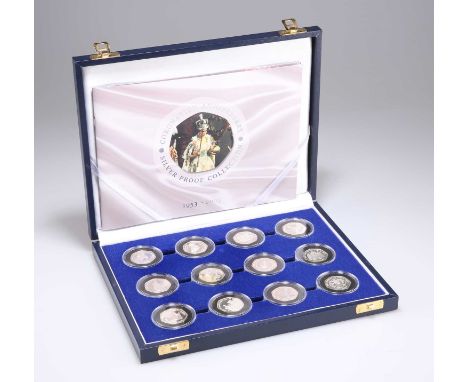 THE 'CORONATION ANNIVERSARY SILVER PROOF COLLECTION, 1953-2003' COIN SET by the Royal Mint, a set of twelve .925 sterling sil