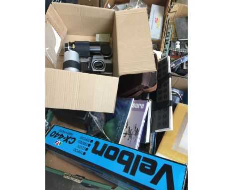 3 boxes of camera equipment 