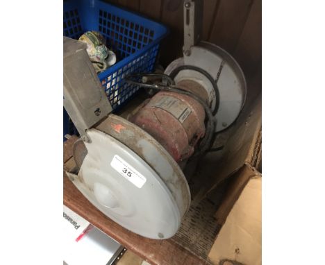 A Leroy Somer 6" 2 wheel bench grinder 
