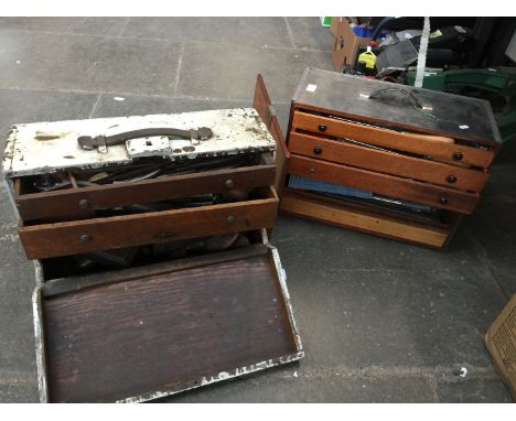 2 joiners toolboxes with various tools 