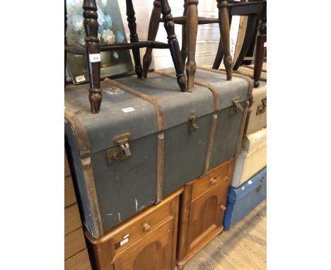 A large vintage travel trunk 