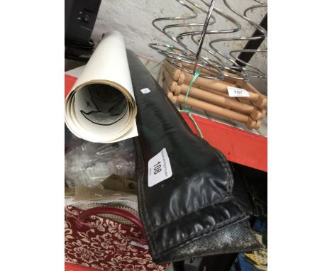 A Riley snooker cue and a large print 