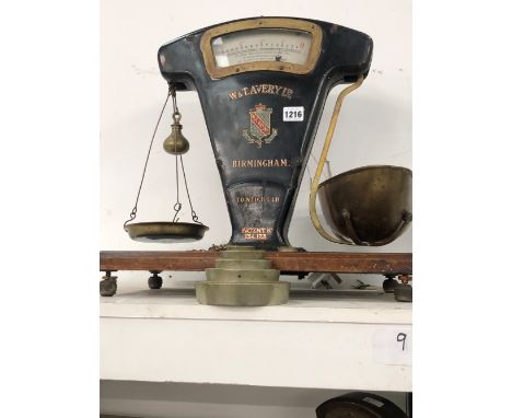 A SET OF W &amp; T AVERY  LTS BIRMINGHAM BALANCE SCALES AND TWO FURTHER SETS. 