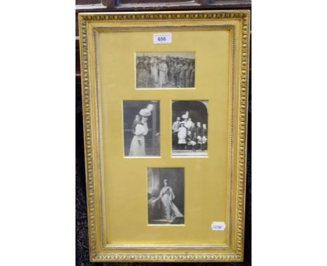 Royalty interest: Mary of Teck (1867-1953), Queen Consort and wife of King George V, four portrait postcard type images, sign