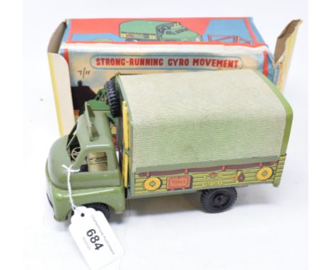 A Wells-Brimtoy GPO repair lorry, boxedReport by KBBox slightly worn and glued, seam detached.Report by KBYes, it contains a 
