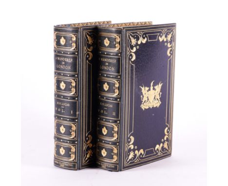 BINDING WITH FORE-EDGE PAINTINGS -  E. V. LUCAS (1868-1938). A Wanderer in London, London, 1926, 2 volumes, 8vo, EXTRA-ILLUST
