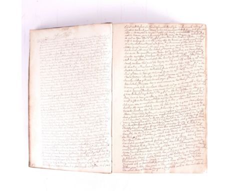MANUSCRIPT, LEGAL - A substantial legal manuscript on paper recording numerous copies of chancery affidavits, conveyances, pe