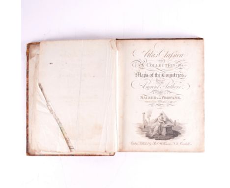 WILKINSON, Robert (c.1768-1825). Atlas Classica, London, 1808, 51 hand-coloured maps and charts only (of 53), contemporary ha