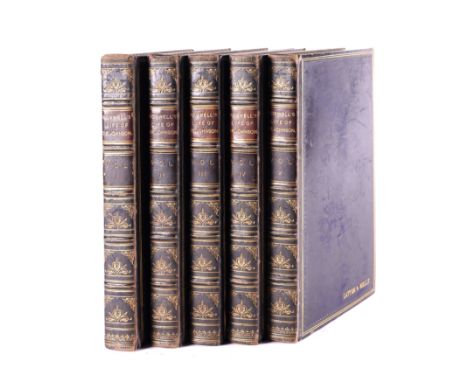 BOSWELL, James (1740-95). The Life of Samuel Johnson, London, 1885, 5 vols., large 8vo, 23 engraved portraits on 20 plates by